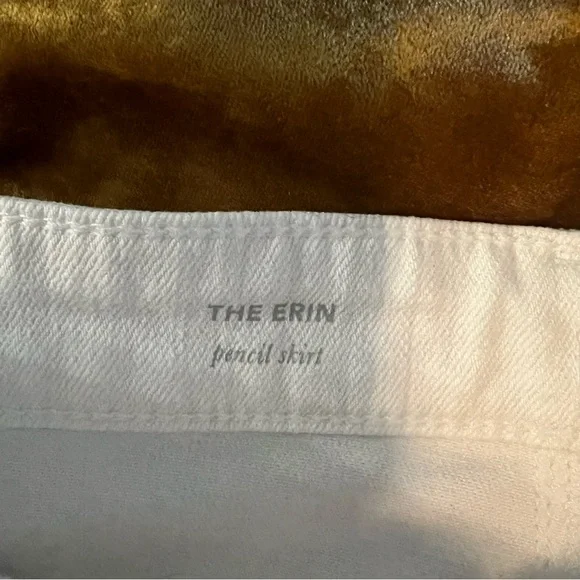 AG The Erin Distressed Pencil Skirt White 26 - Picture 6 of 11